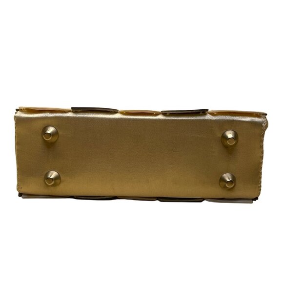 Mad Design Women’s Ivory Multicolor Shell With Tortoise Handle Elegant Clutch - Picture 7 of 7